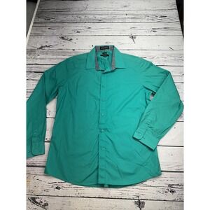 Marquis Signature Slim Fit Teal Button Down Shirt Men's Size XL